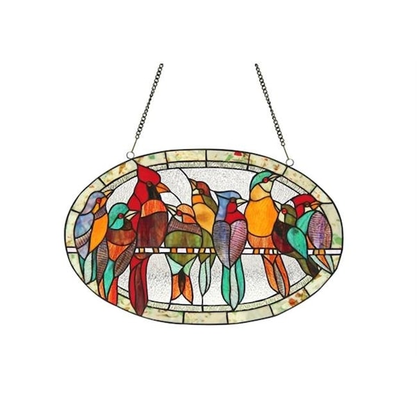 Chloe Lighting Chloe CH3P452RA23-GPN 23.5 x 15 in. Lighting Kuno Tiffany Glass Window Panel - Black CH3P452RA23-GPN - main